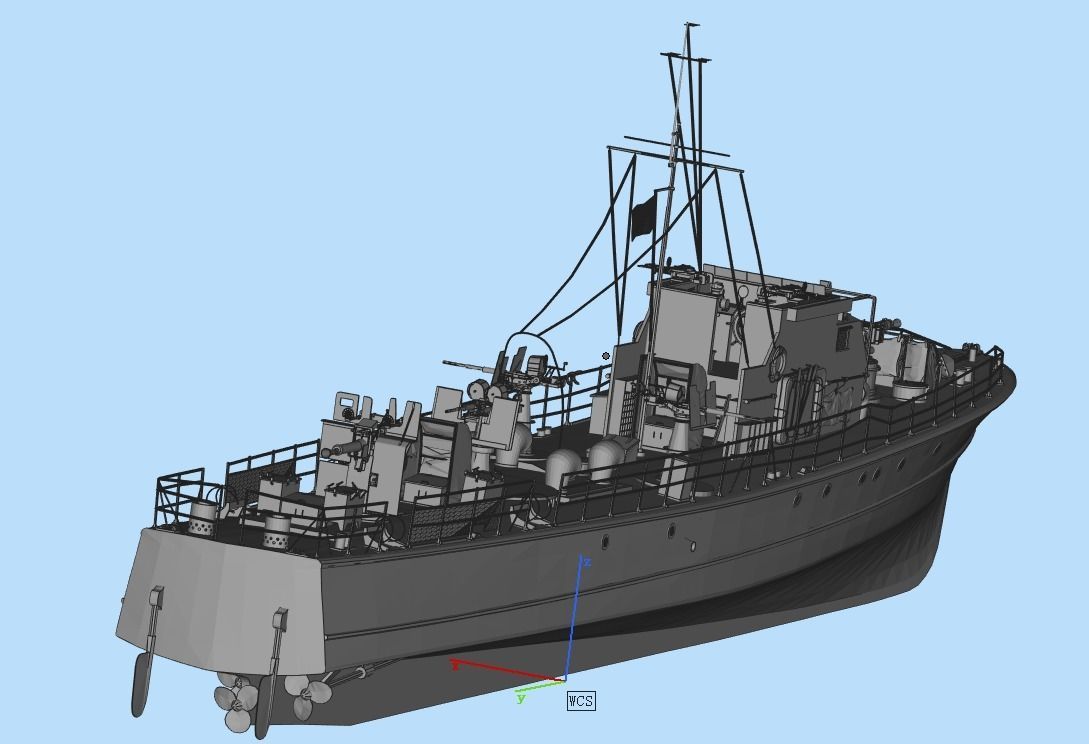 Fairmile Class C Gunboat 3D Model Rigged CGTrader fairmile-class-c-gunboat-3d-model-rigged-cgtrader
