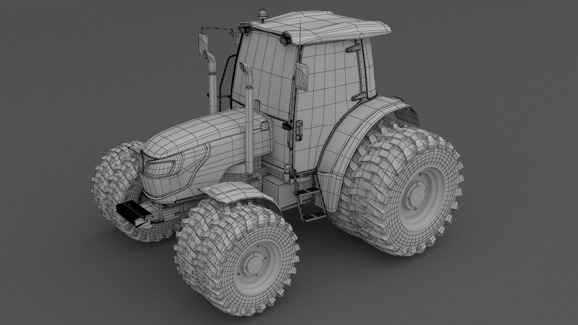 Generic Yellow Tractor 3D model CGTrader
