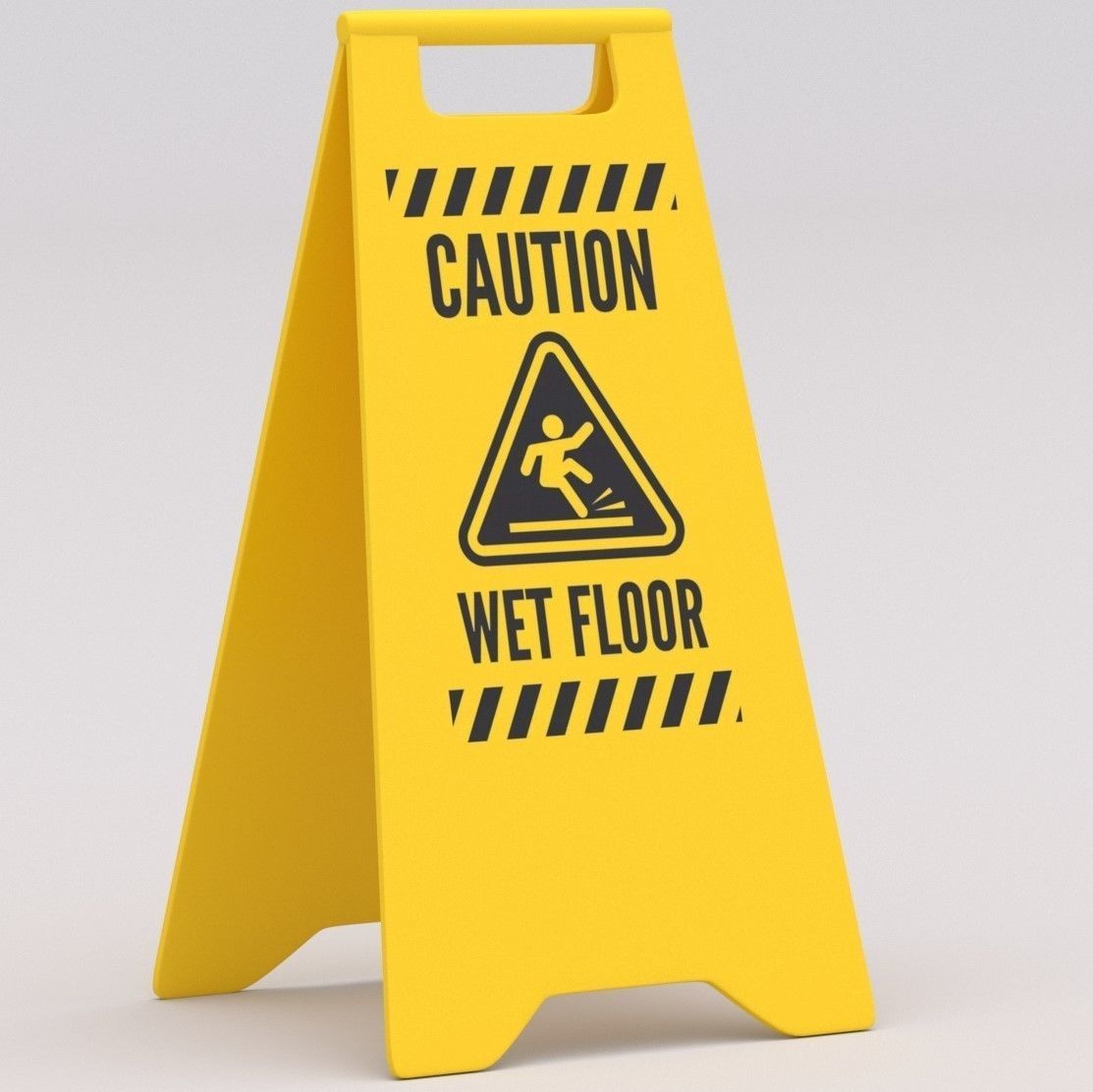 Wet Floor Sign 3D model CGTrader