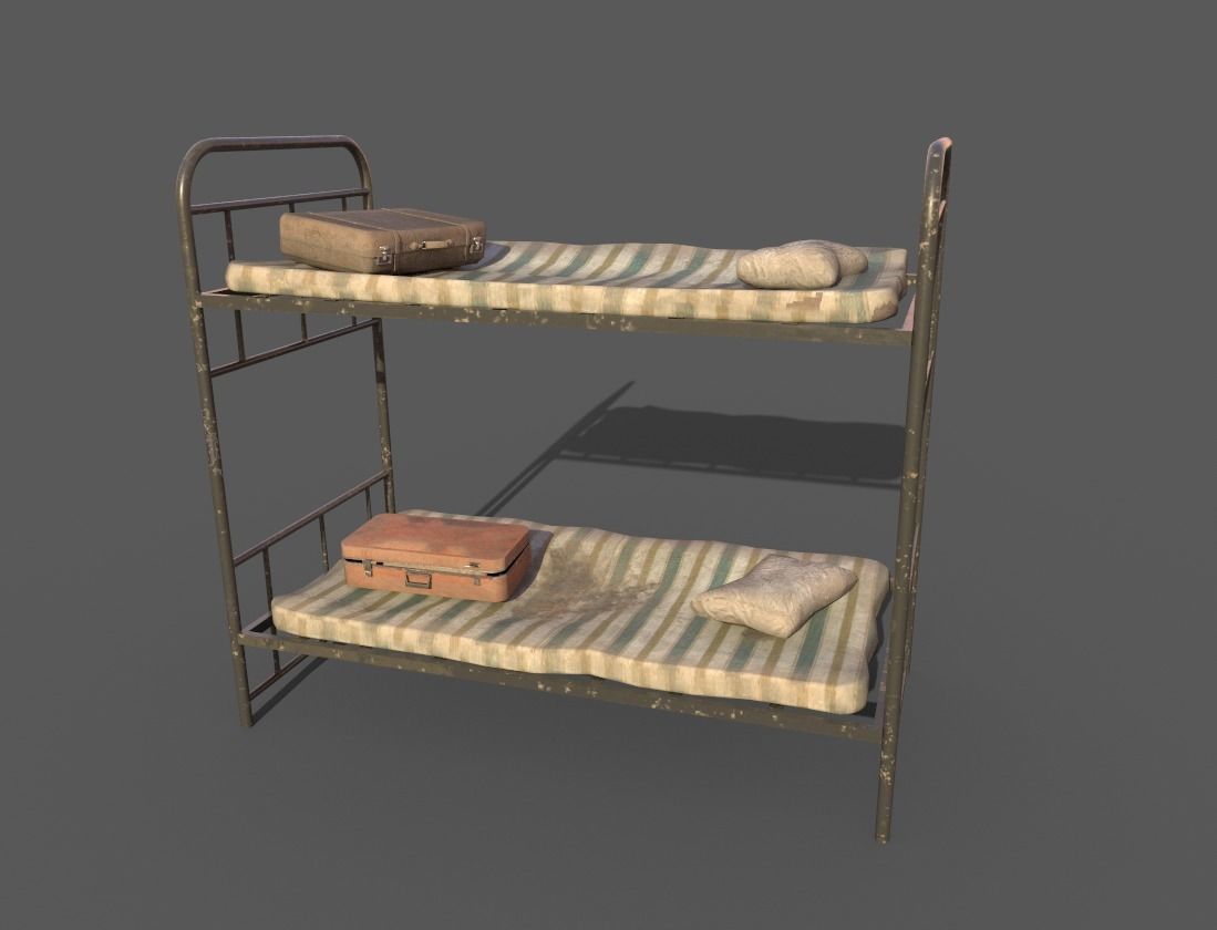 Dirty Bunk Bed 3D model CGTrader