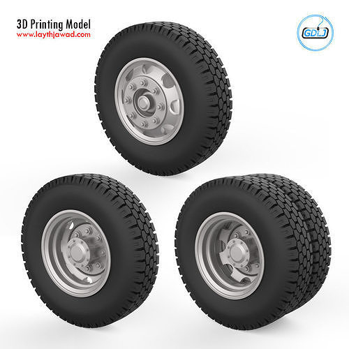 Truck wheels 1-32 3D model 3D printable | CGTrader