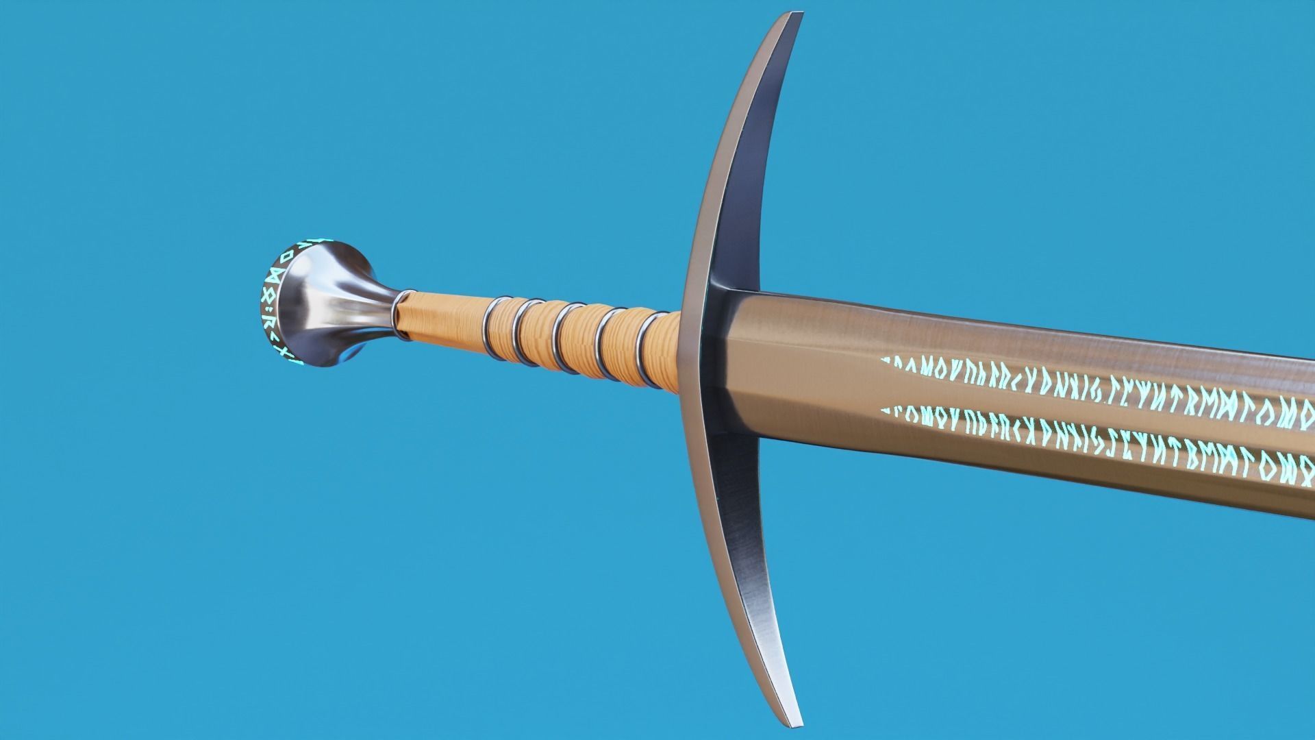 3D model Runic Bastard Sword VR / AR / lowpoly CGTrader
