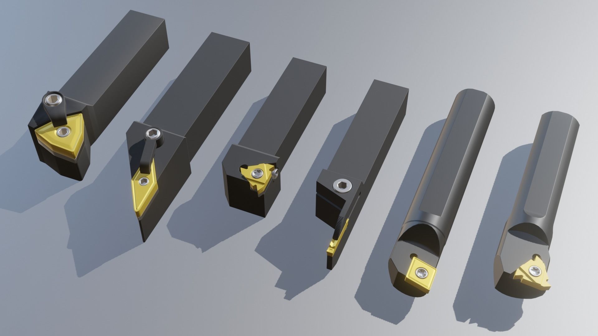 Set of turning tools 3D model CGTrader