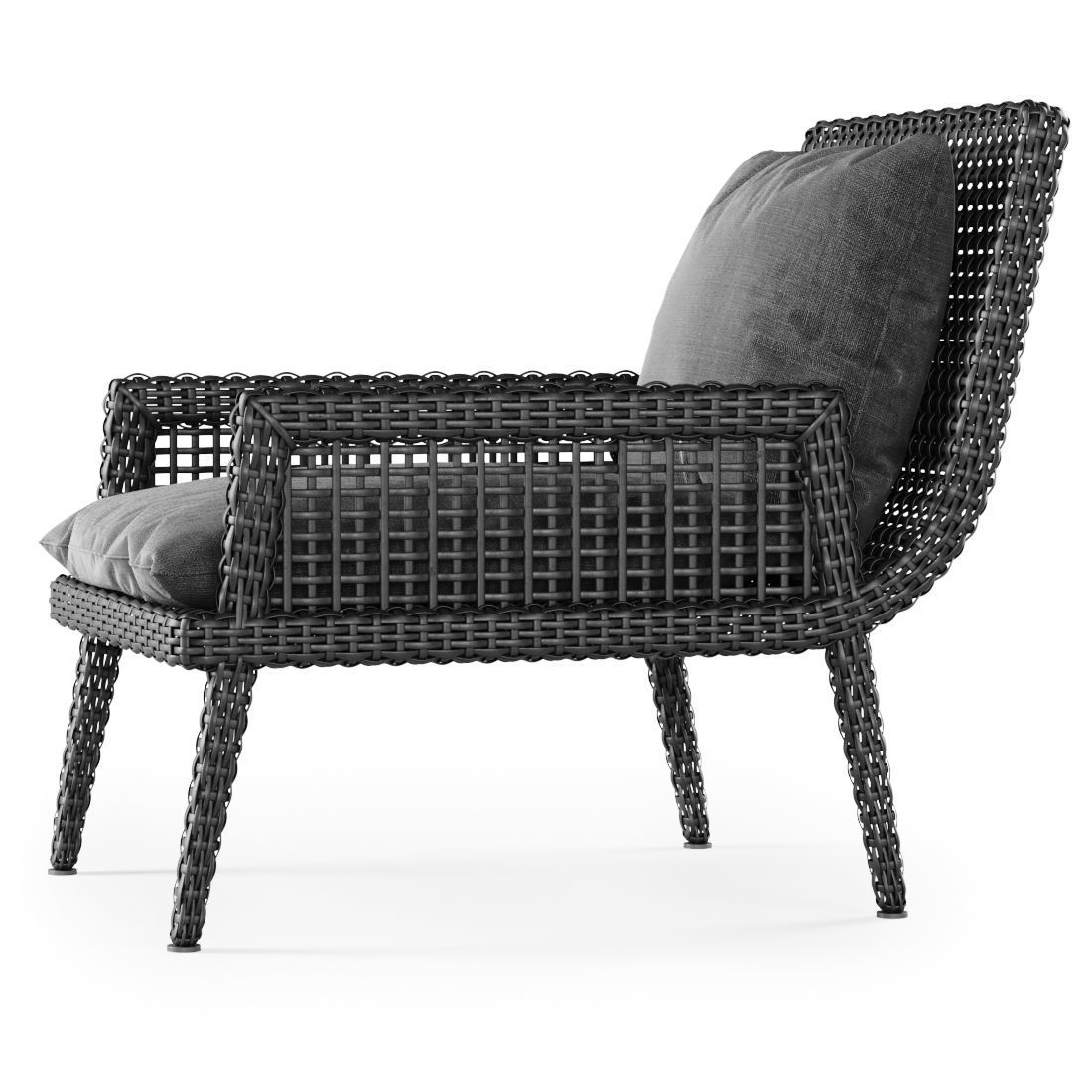 Rattan lounge chair DR51 3D model CGTrader