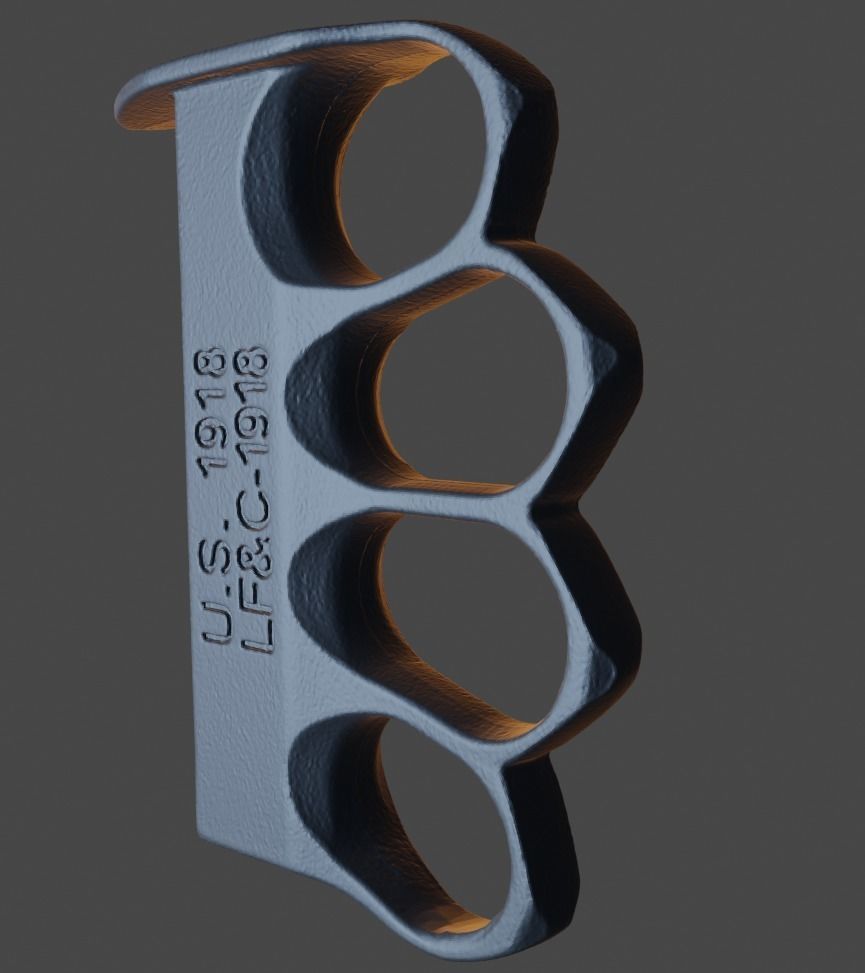 Brass Knuckle US 1918 3D Model CGTrader