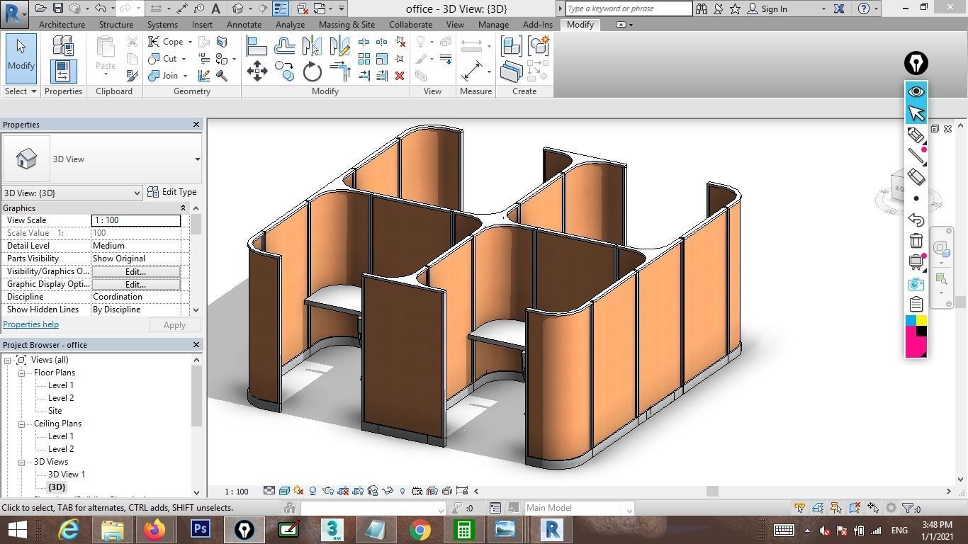 Revit cubicle designs 3D model CGTrader