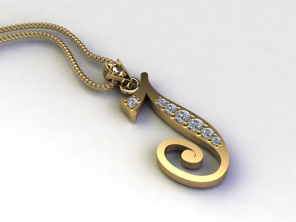 Alphabet Letter J Pendant New Design In 2021 3D Model CGTrader