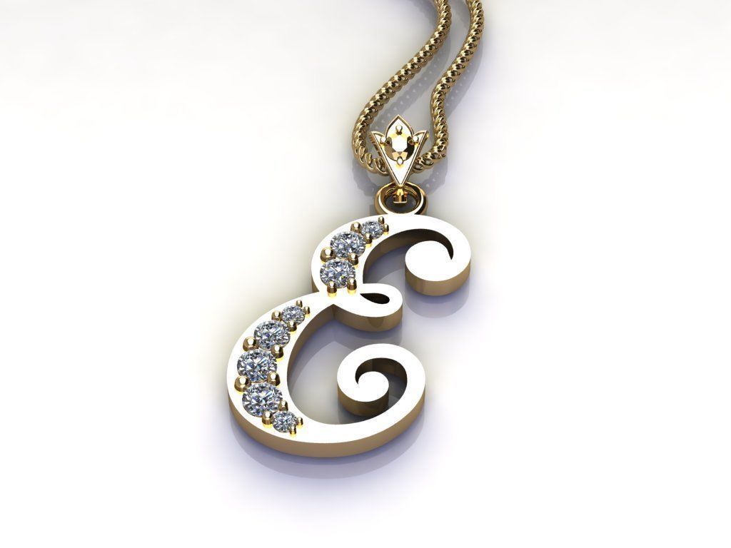 Alphabet Letter E Pendant new design in 2021 3D model | CGTrader
