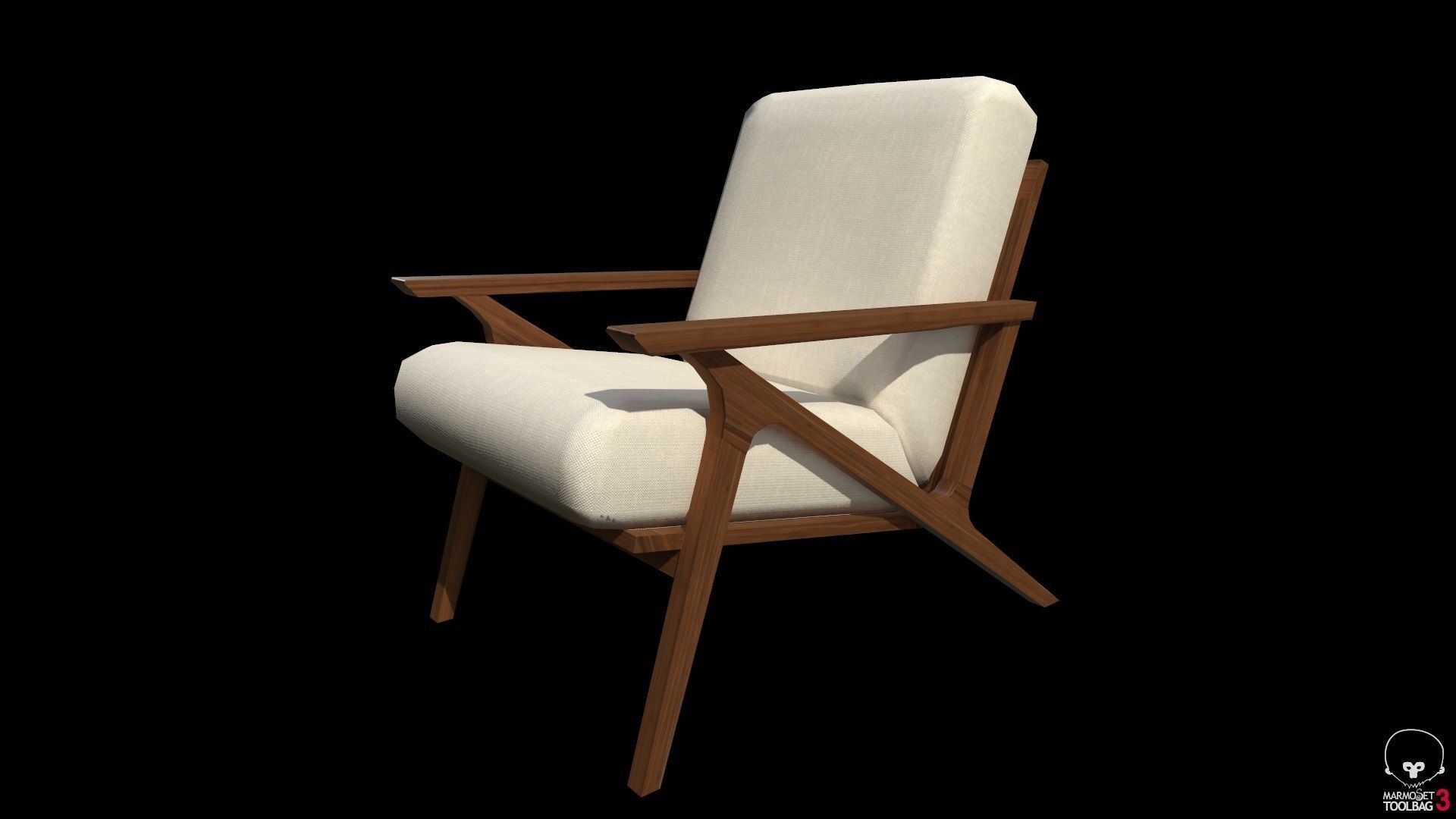 3D model Article Otio lounge chair Lowpoly model VR / AR / lowpoly