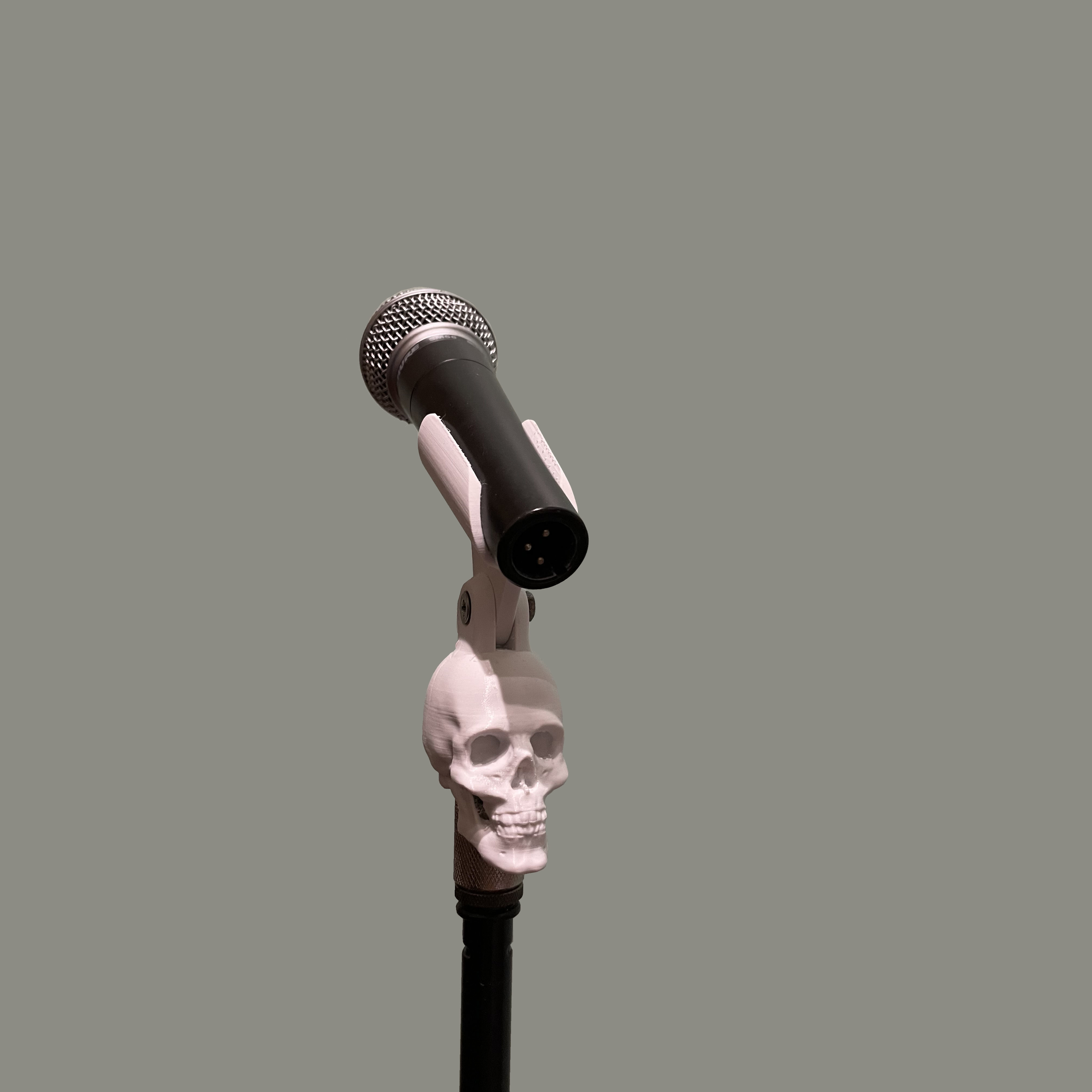 Skull Mic Holder suitable for Shure SM58 3D model 3D printable CGTrader