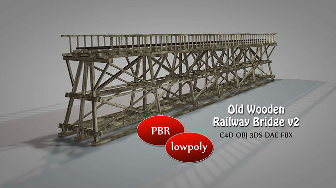 3D model Old Wooden Railway Bridge v2 VR / AR / low-poly | CGTrader