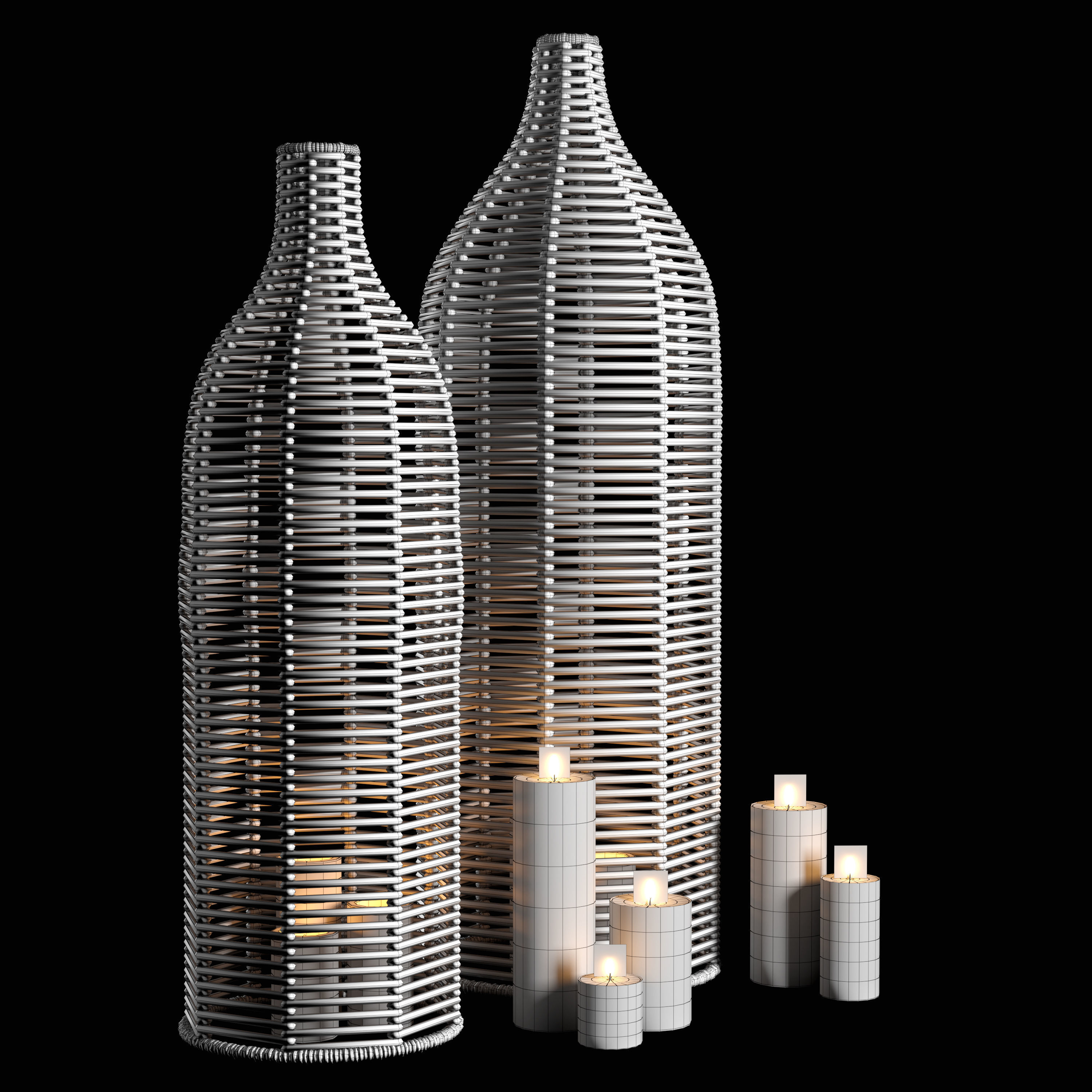 Birdie Wicker Vases Anthropologie 3D model CGTrader