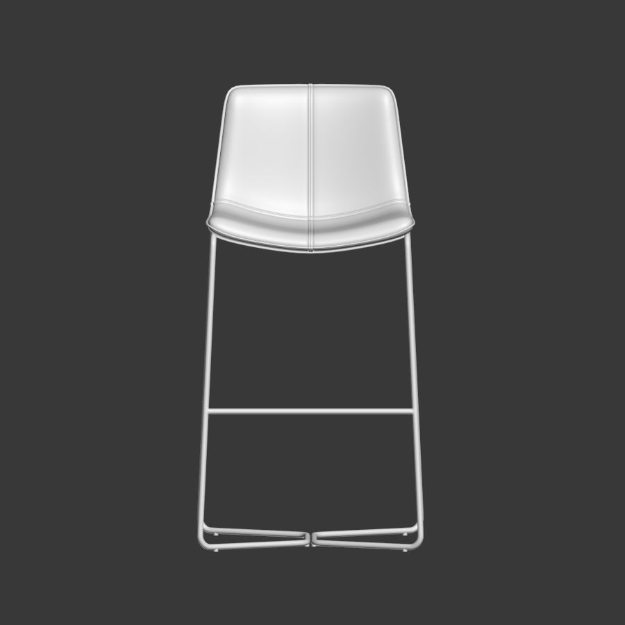 Slope Leather Bar Counter Stools West elm 3D model | CGTrader
