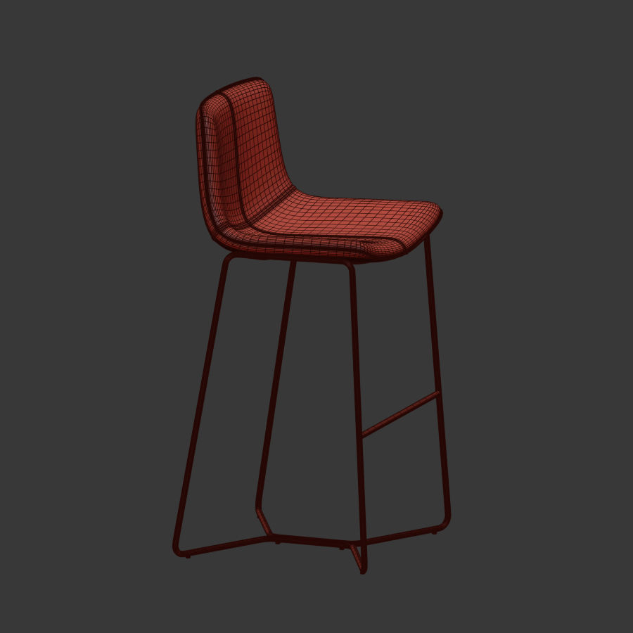 Slope Leather Bar Counter Stools West elm 3D model CGTrader