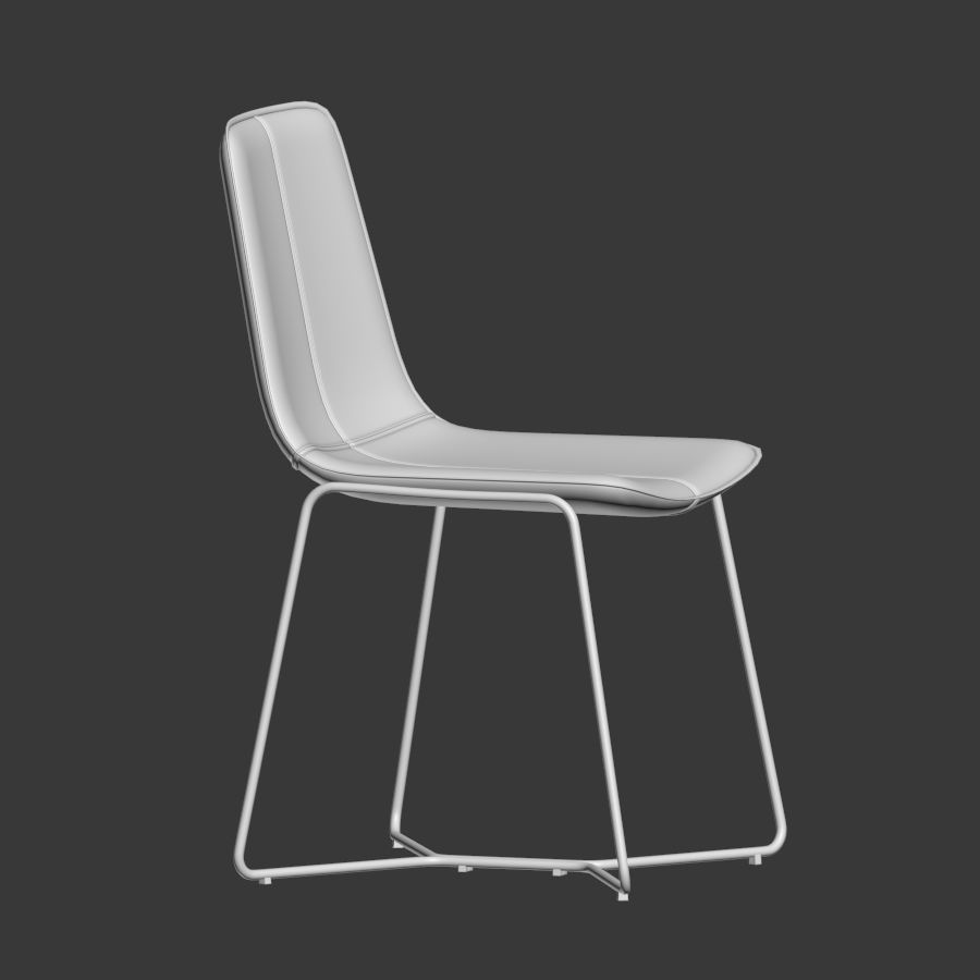 Slope Leather Dining Chair Westelm 3D model CGTrader