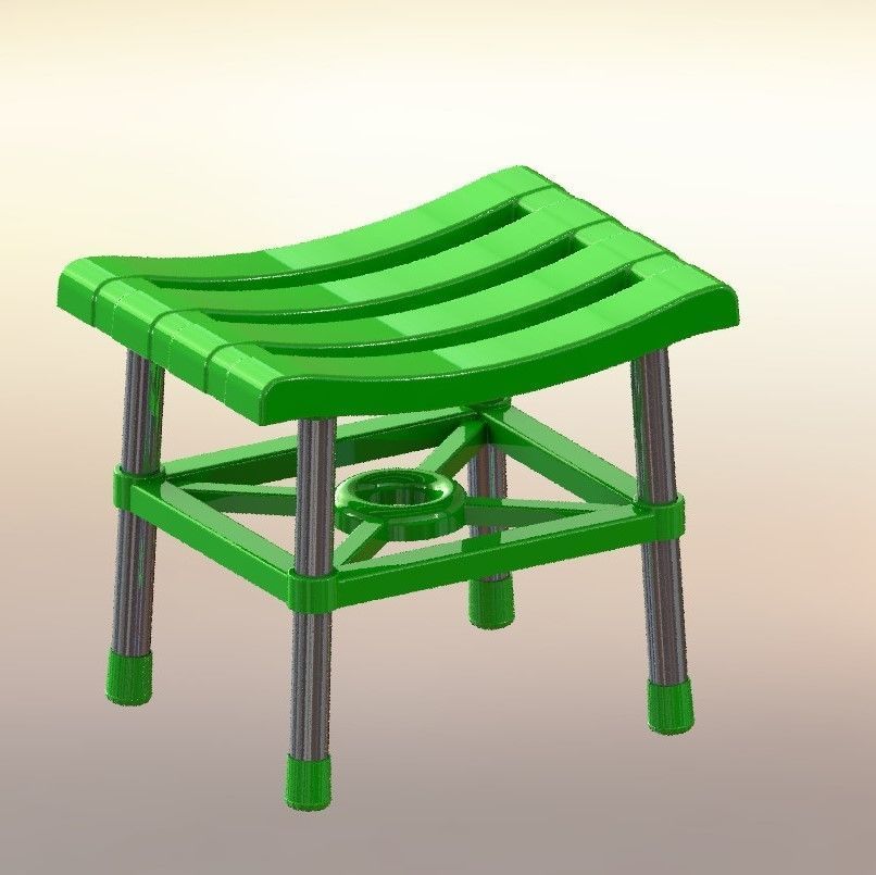 Plastic footstool 3D model 3D printable CGTrader