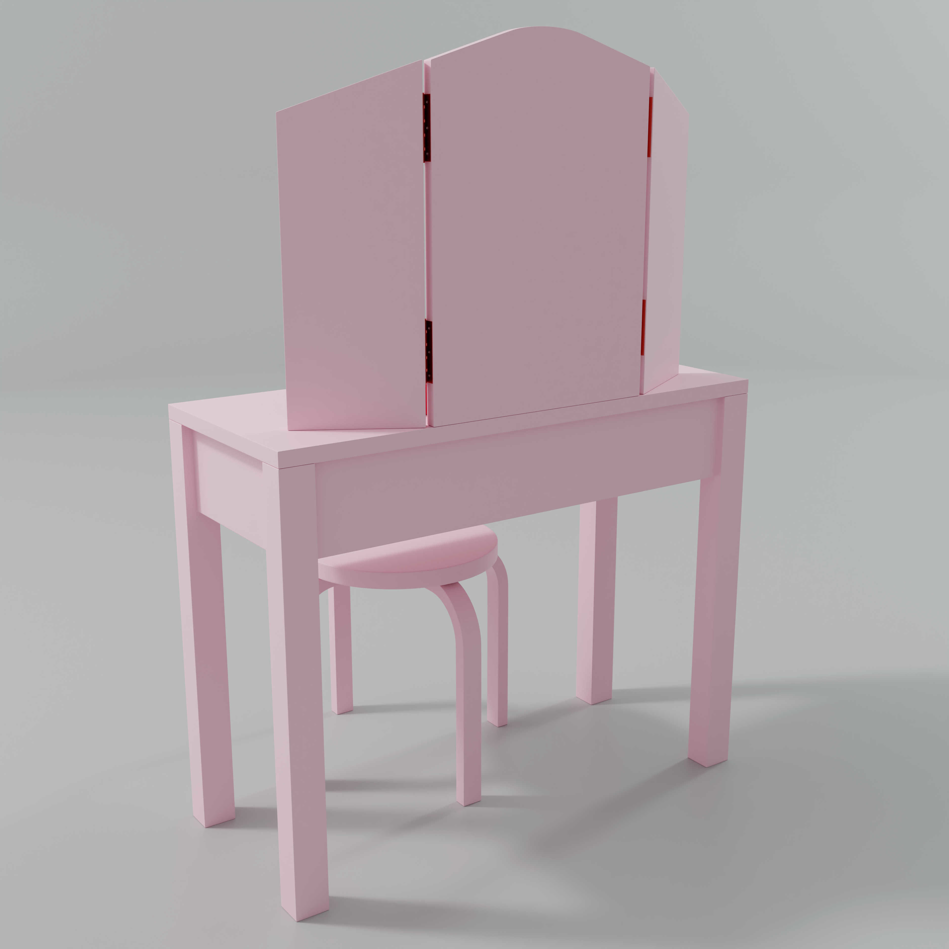 Toy Vanity Table and Stool 3D model CGTrader