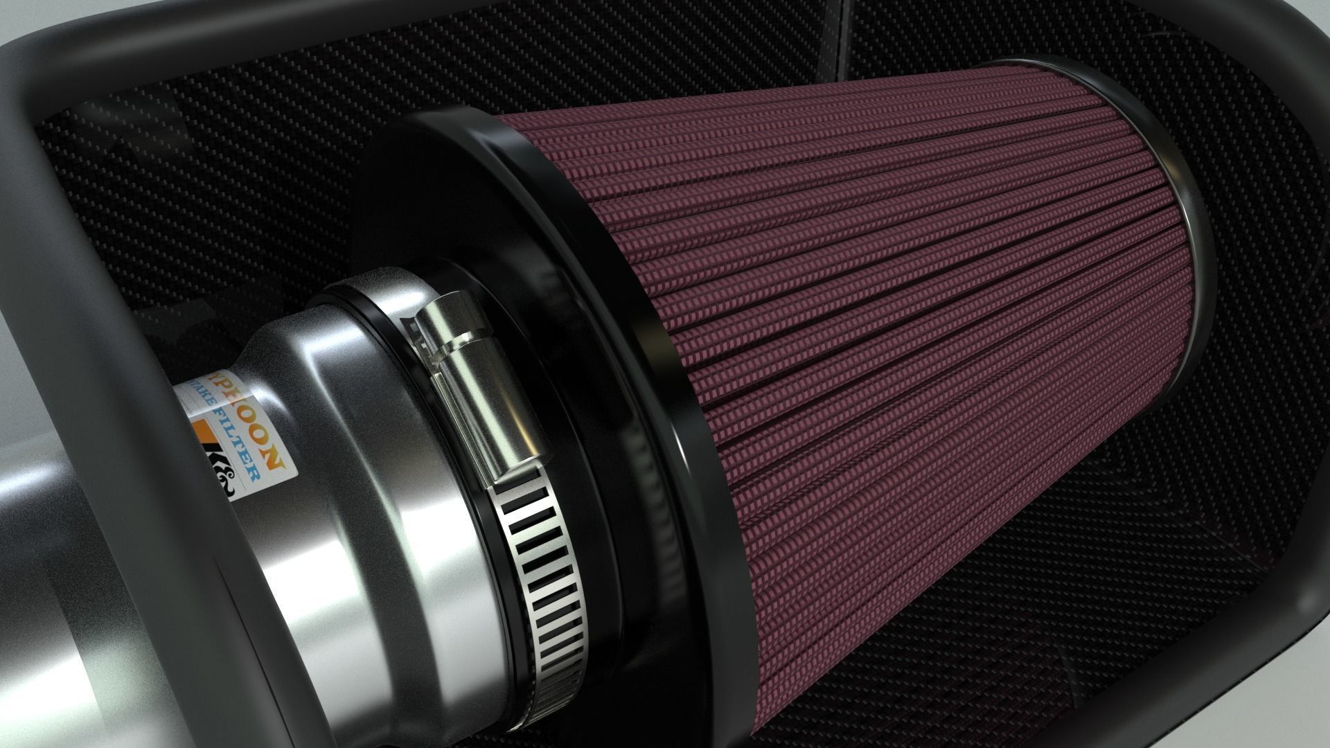 K and N cold air intake filter 3D model CGTrader