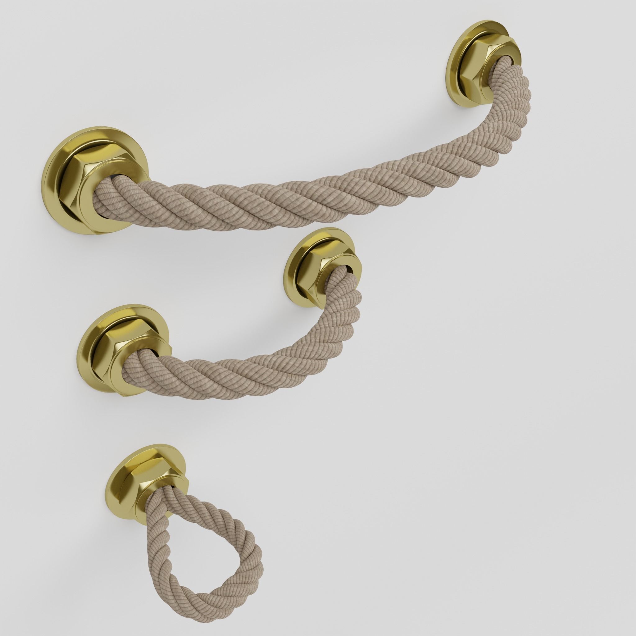 Rope Furniture Door Handle 3D model CGTrader