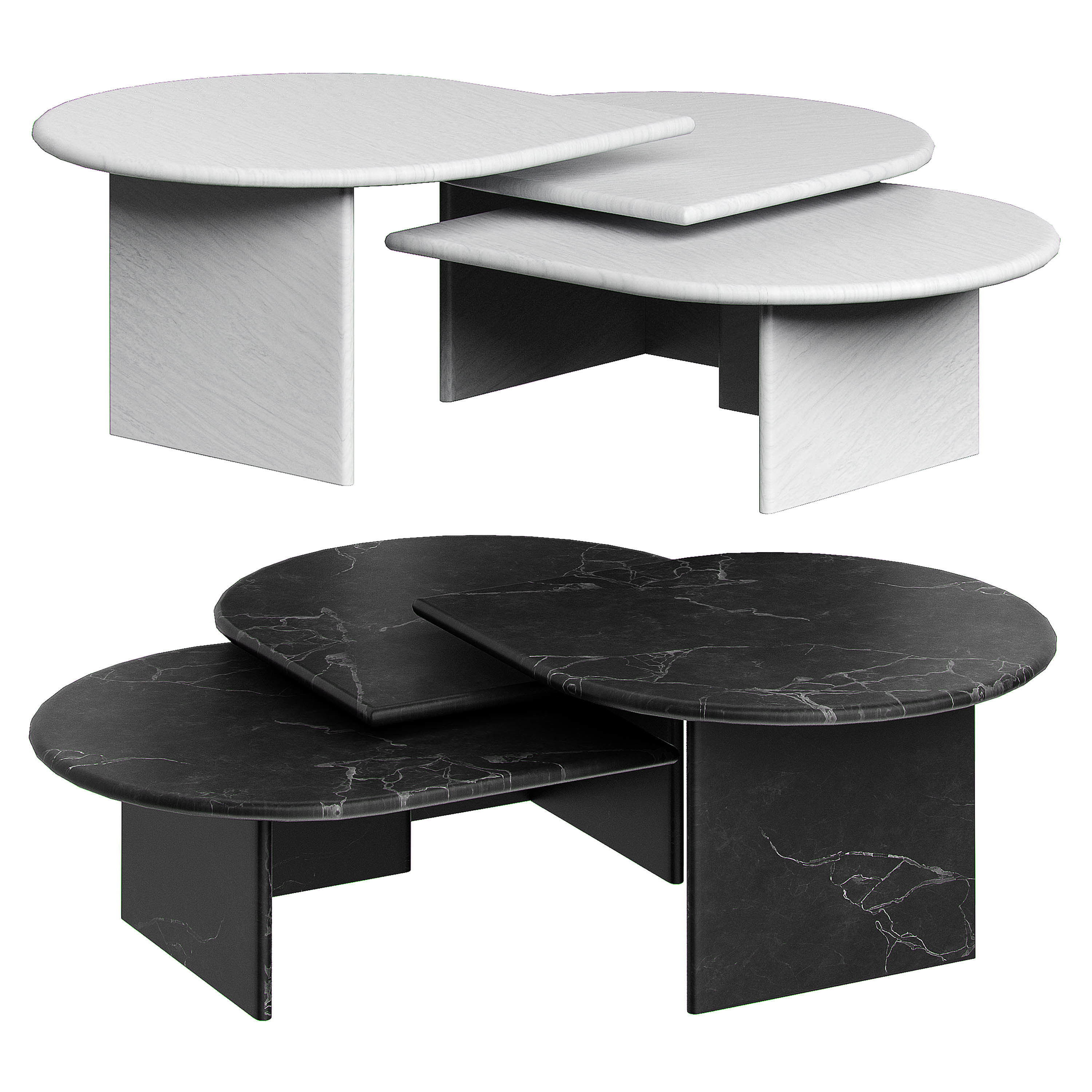 Eichholtz Coffee Table Naples set of 3 3D model CGTrader