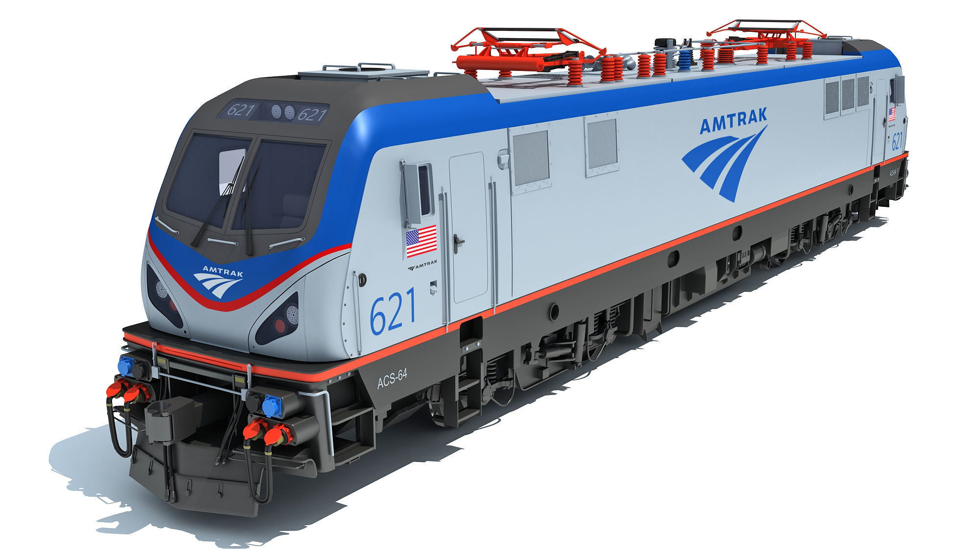 3D Amtrak Electric Locomotive 3D model | CGTrader