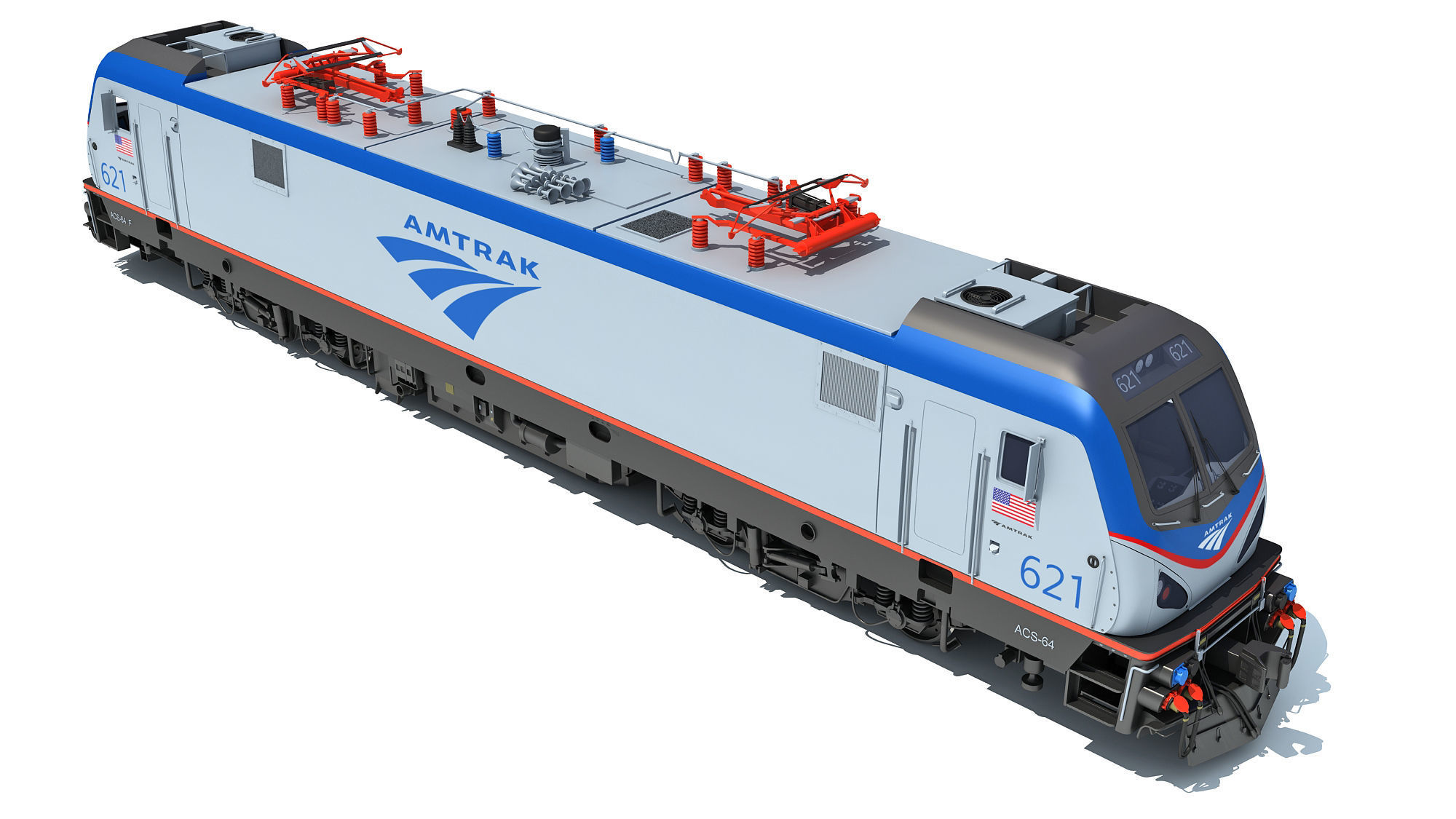 3D Amtrak Electric Locomotive 3D model | CGTrader
