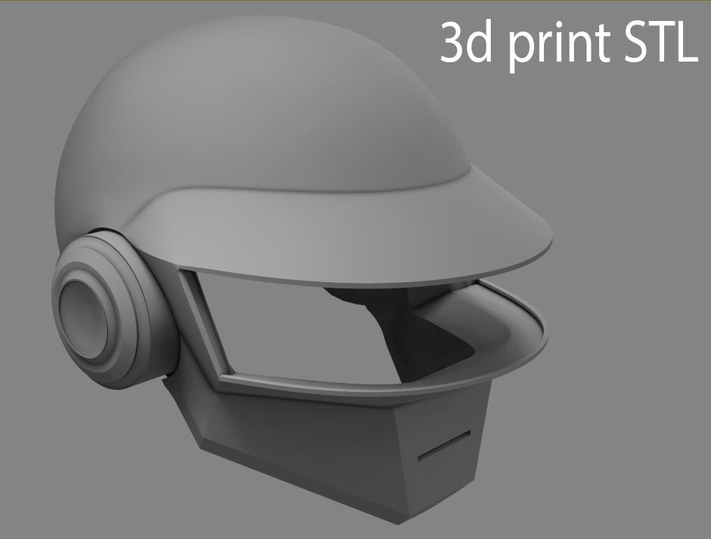 daft punk helmet stl cosplay high poly model 3D model 3D printable ...