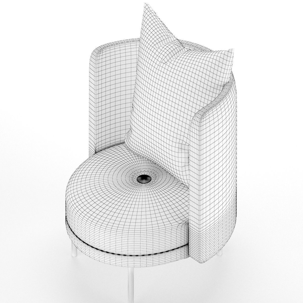 3D model Circular Armchair VR / AR / low-poly | CGTrader