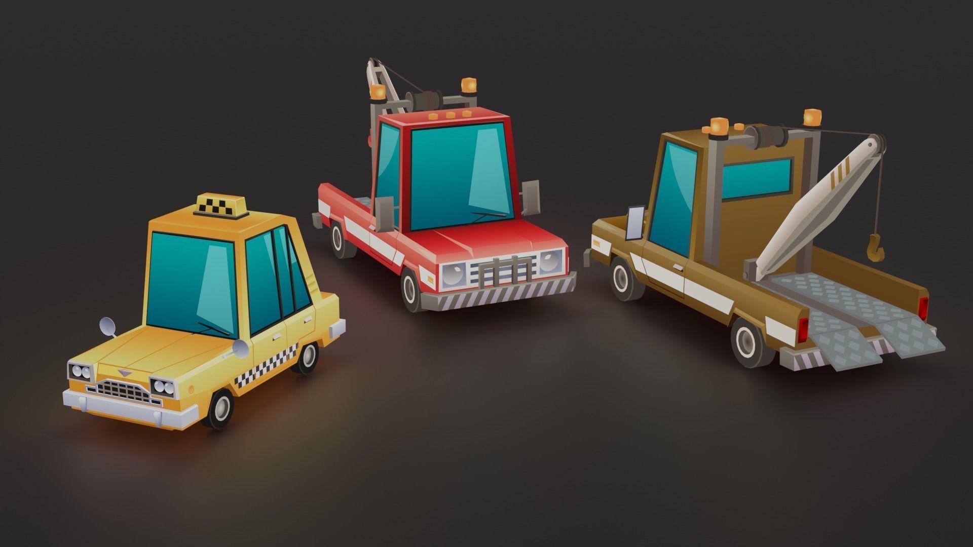 3D model Low poly cartoon car pack VR / AR / low-poly | CGTrader