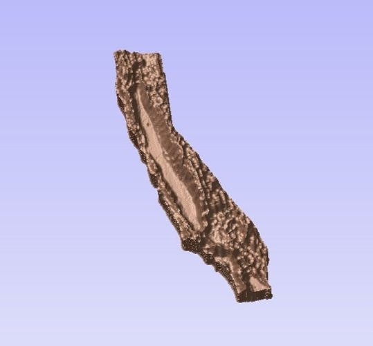 California Topographical Map ready for CNC cutting 3D model CGTrader