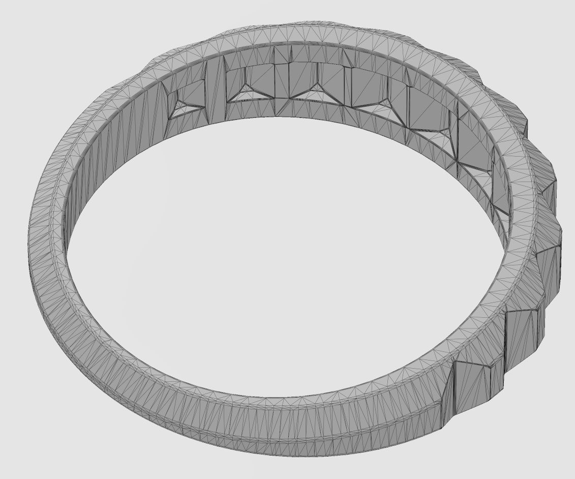 Triangular knurl tapered band 3D model 3D printable CGTrader