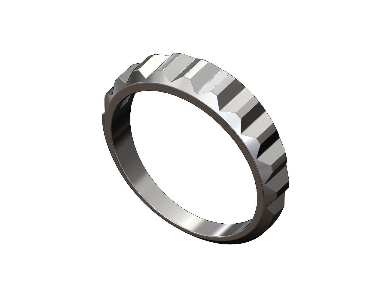 Triangular knurl tapered band 3D model 3D printable CGTrader