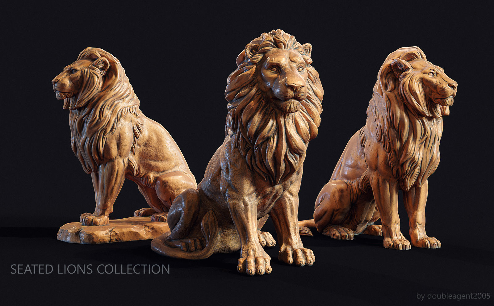 Seated lions 3 in 1 Collection