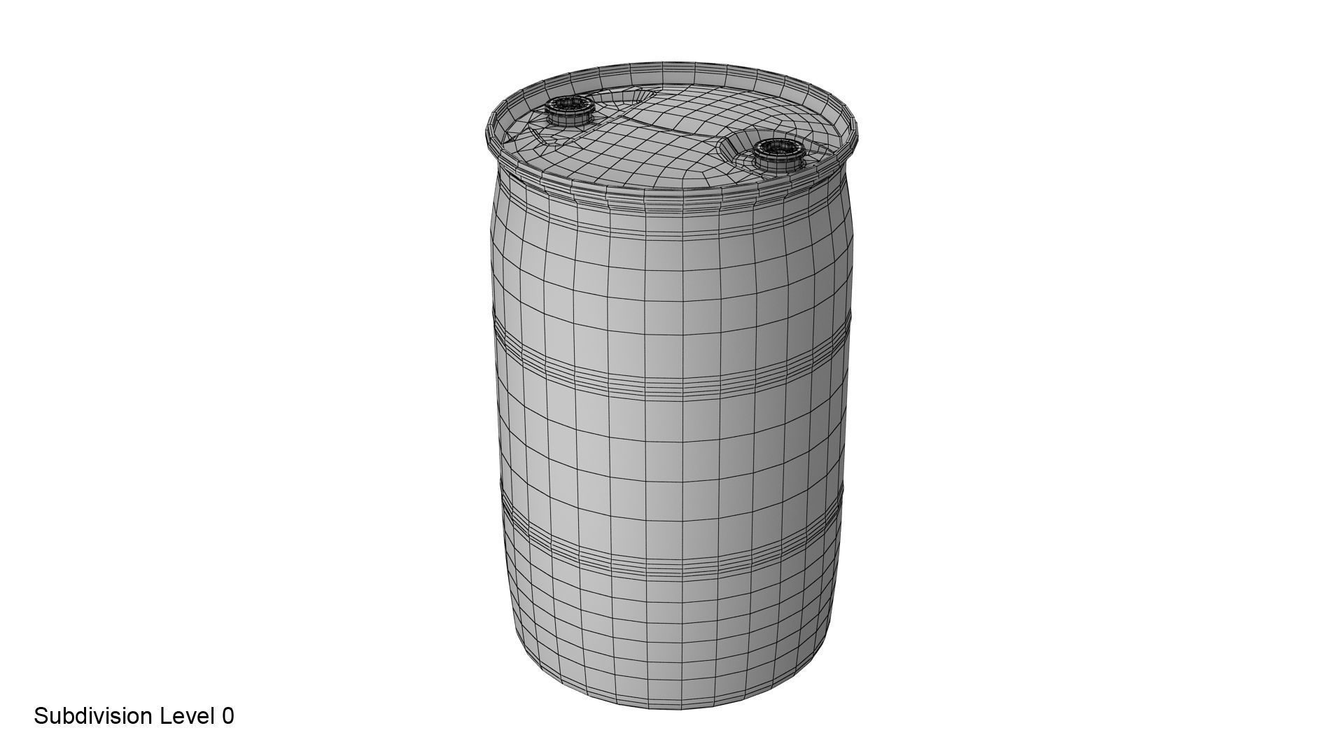 Plastic barrel 2 fittings 3D model CGTrader