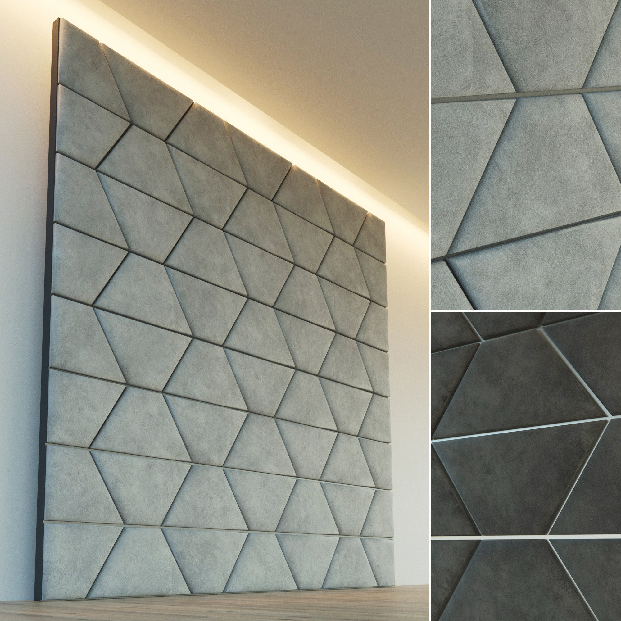 Soft wall panel decorative 17 3D asset CGTrader