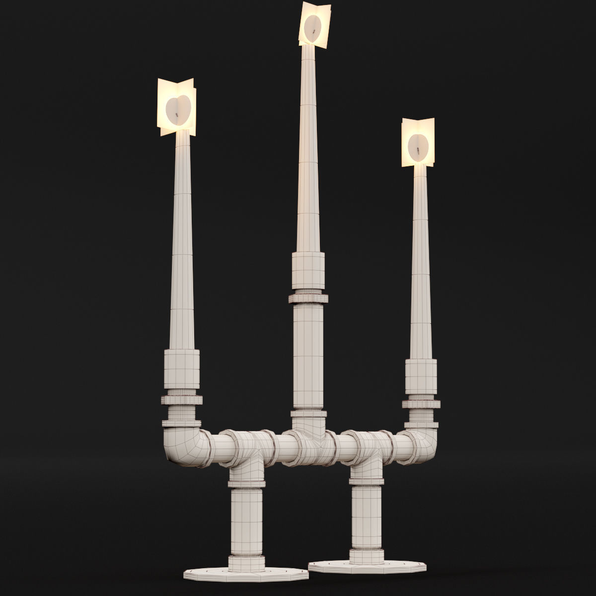 Candlestick set 6 3D model CGTrader
