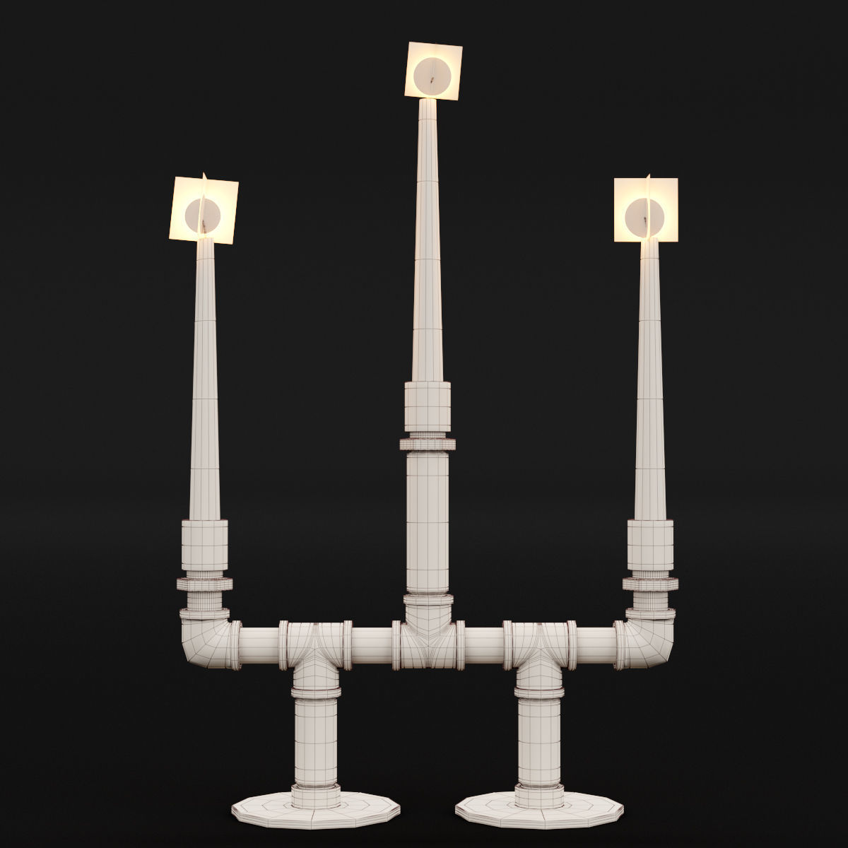 Candlestick set 6 3D model CGTrader