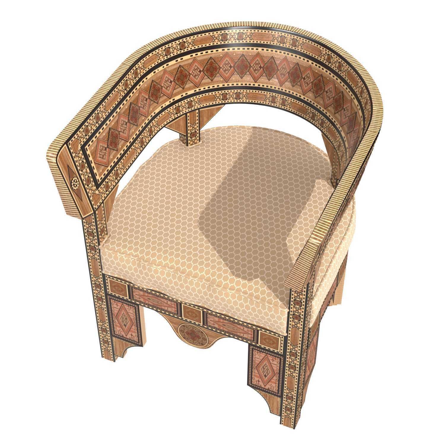 Arabic Style armchair 3D model CGTrader