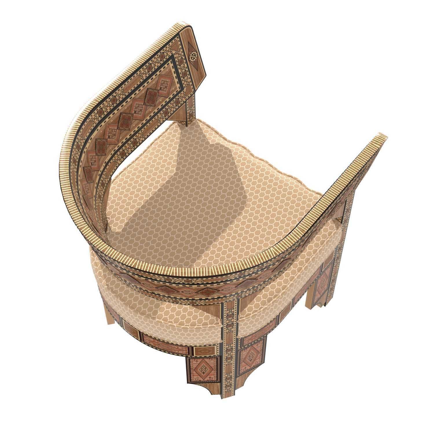 Arabic Style armchair 3D model CGTrader