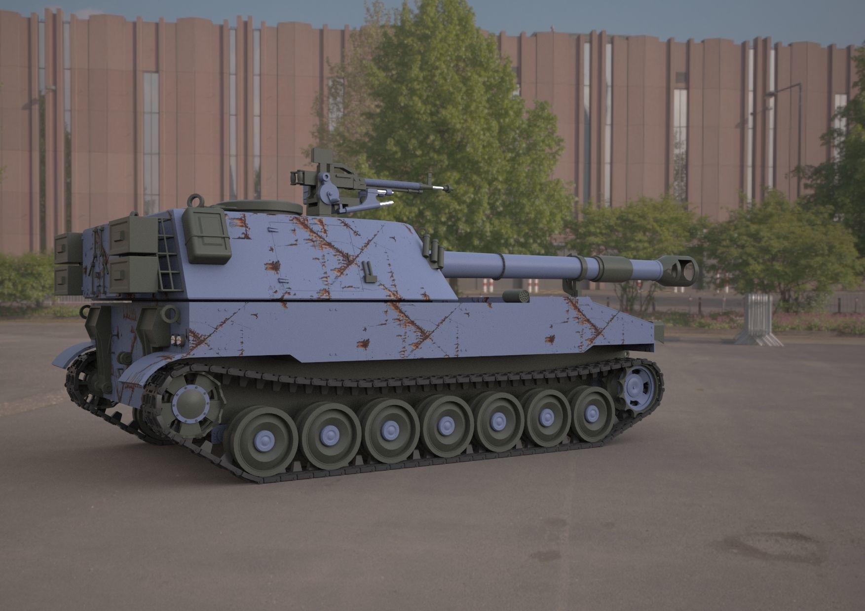 m109 howitzer 155mm tank 3D model | CGTrader