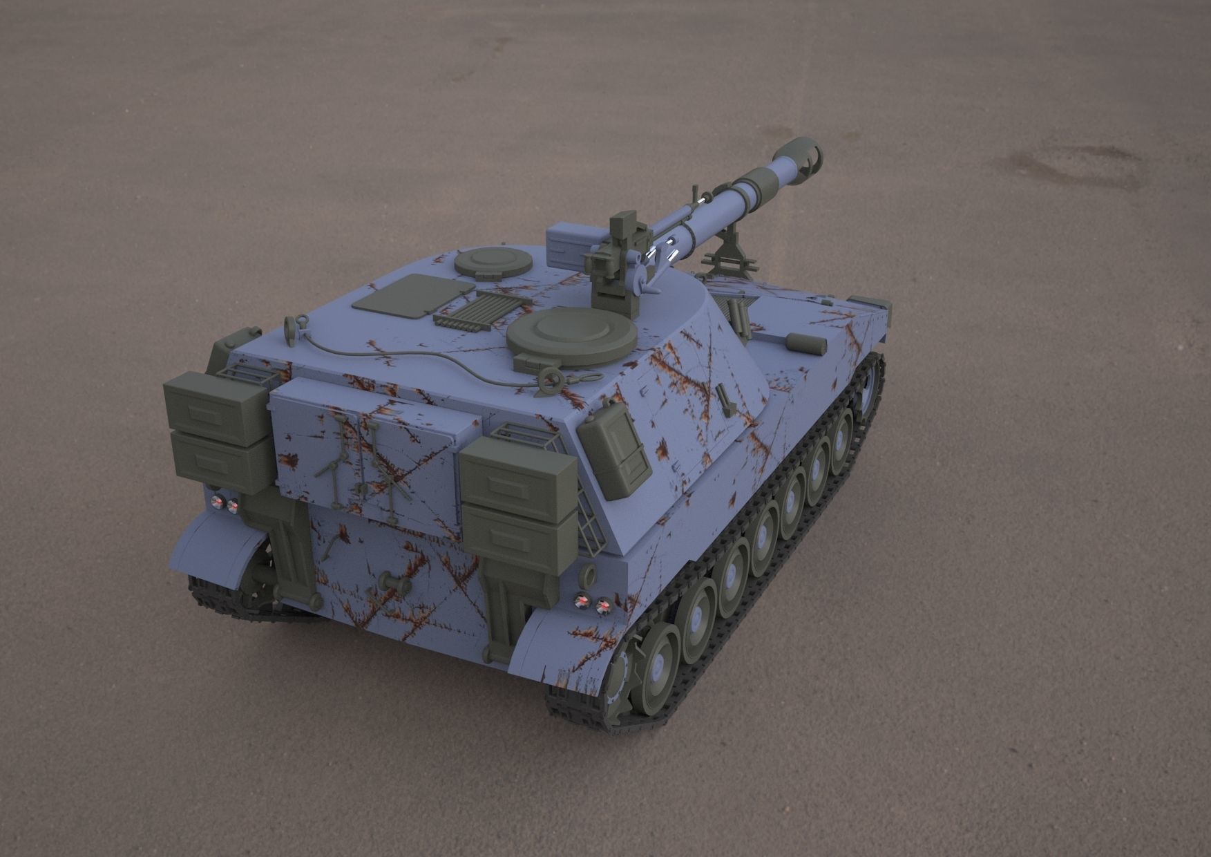 m109 howitzer 155mm tank 3D model | CGTrader