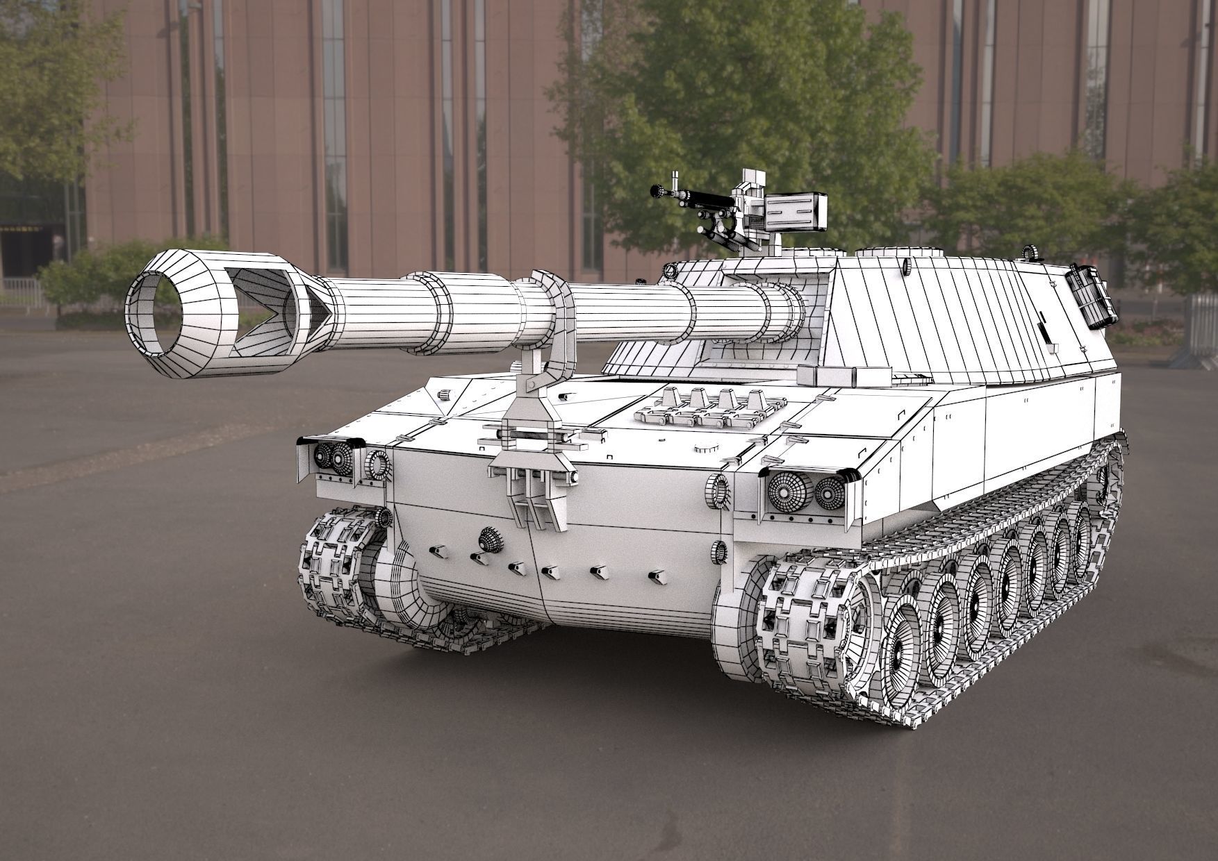 m109 howitzer 155mm tank 3D model | CGTrader