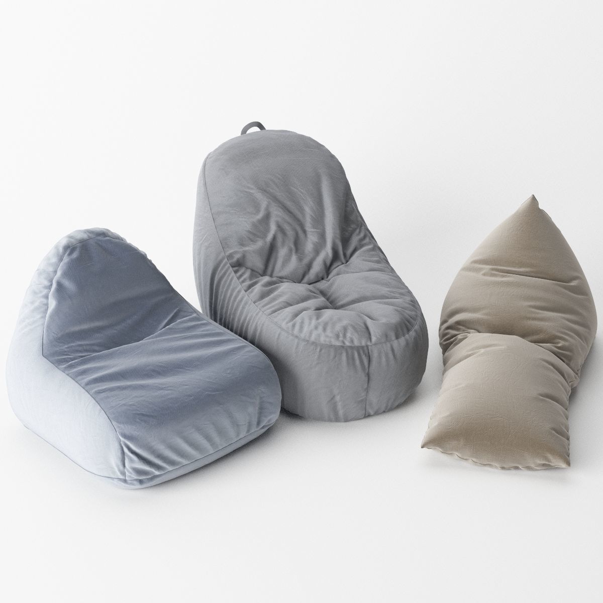 Set Bean Bags IKEA and Woodnotes 3D model CGTrader