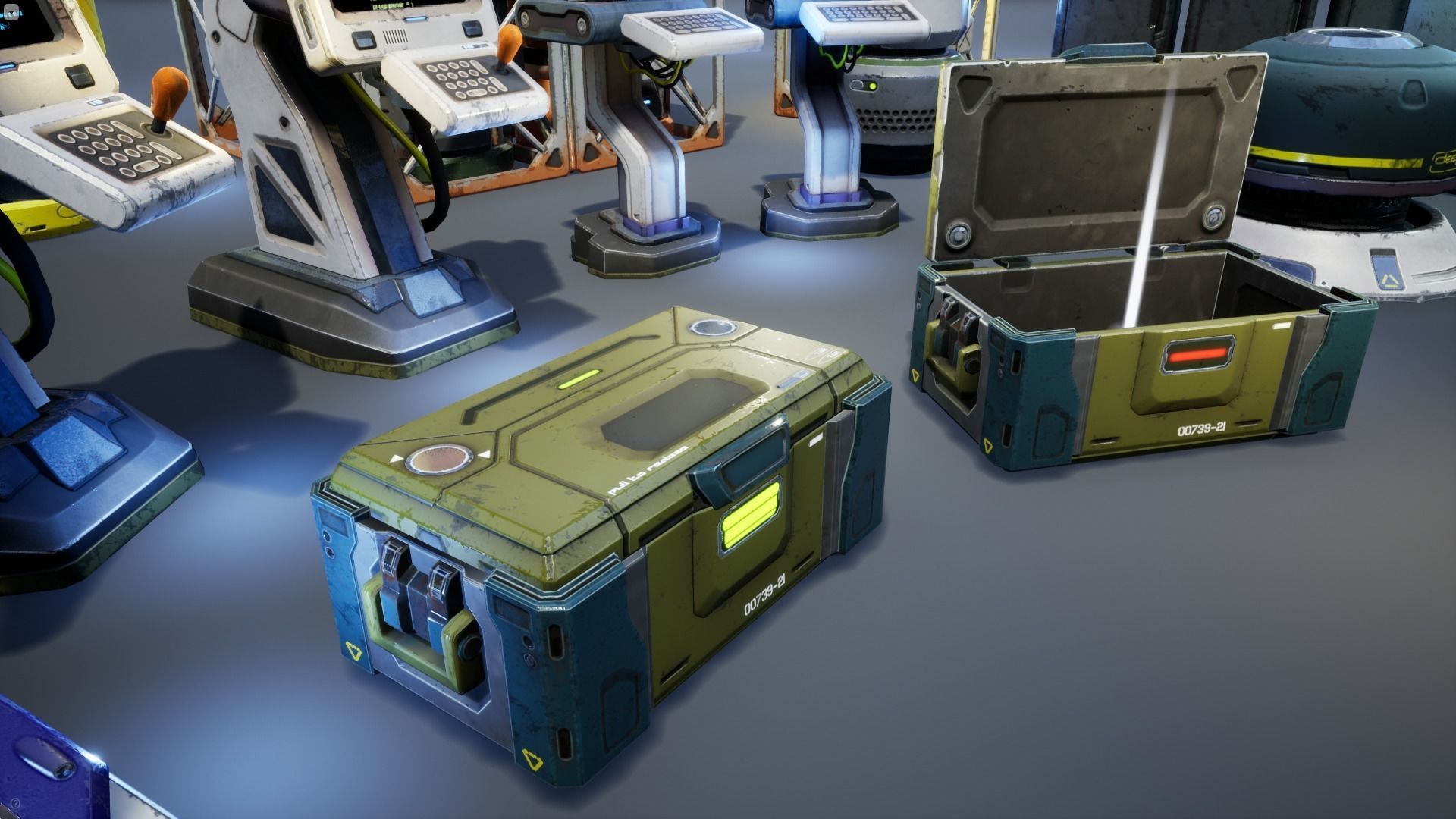 3D model Sci-Fi Props Pack vol 2 VR / AR / low-poly | CGTrader
