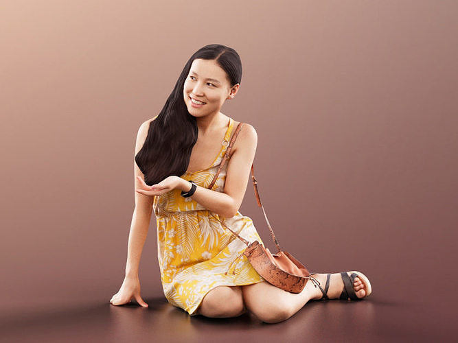 Anita 11355 - Asian Woman Dress Sitting