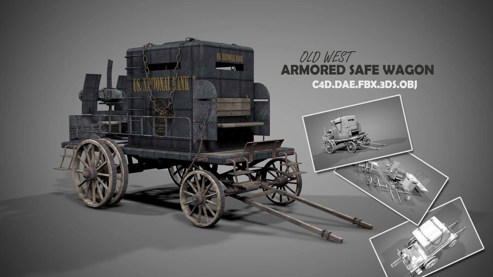 Old West Armored Safe Wagon