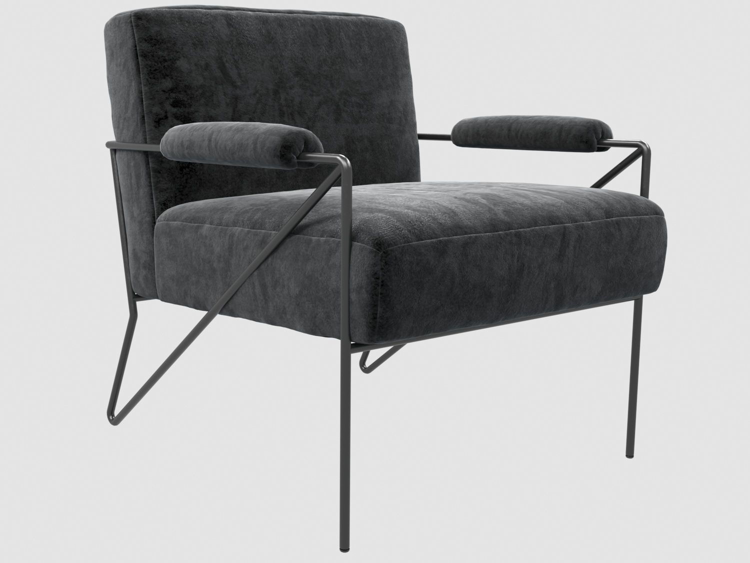 3D model EMMETT LOUNGE CHAIR MINK SHEARLING Kelly Wearstler VR / AR