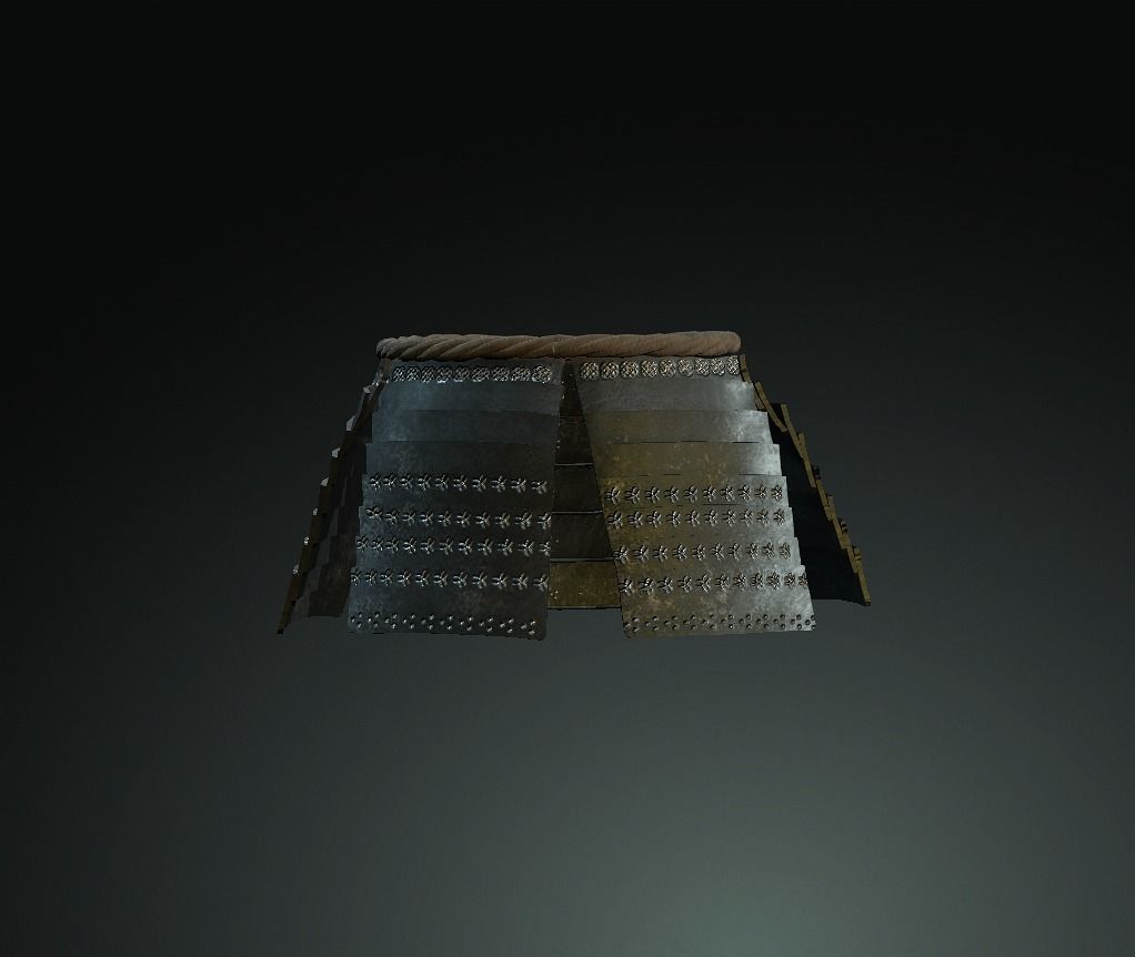 3D model Japan Samurai kusazuri VR / AR / lowpoly CGTrader