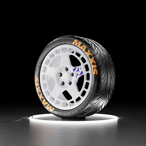 Car wheel Maxxis Victra tire with fifteen52 Turbomac rim Low-poly 3D model