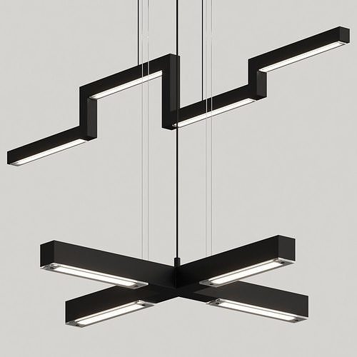 Ilfari Artys H4 and Cross Pendant lamps 3D model